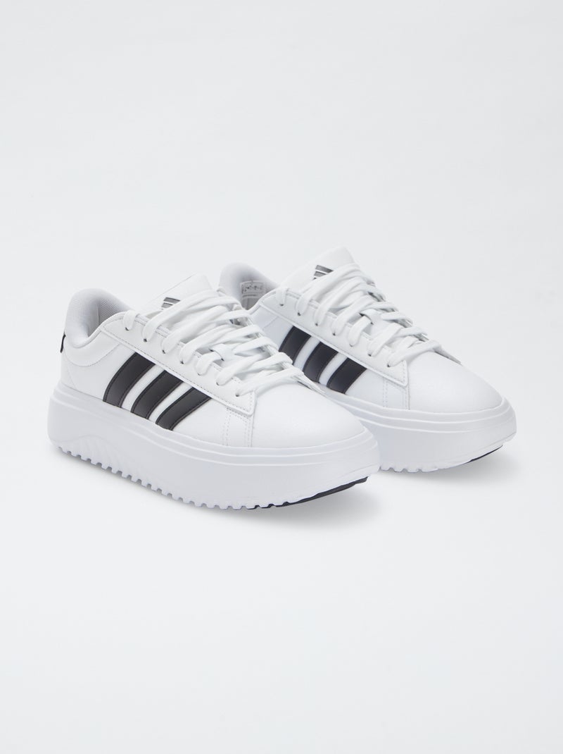 Ténis bicolores com salto de cunha 'Grand Court' 'Adidas' Branco - Kiabi