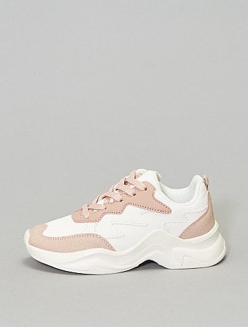 Ténis bicolores em pele sintética - Kiabi