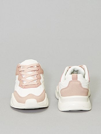 Ténis bicolores em pele sintética - Kiabi