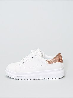 Ténis brancos com brilhantes - Kiabi