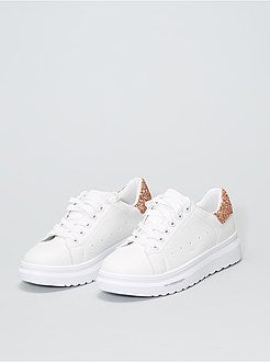 Ténis brancos com brilhantes - Kiabi