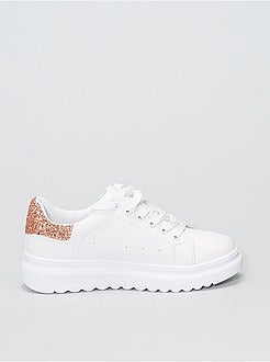 Ténis brancos com brilhantes - Kiabi