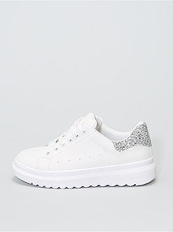 Ténis brancos com brilhantes - Kiabi