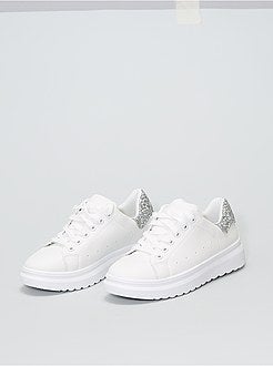 Ténis brancos com brilhantes - Kiabi