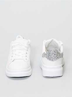 Ténis brancos com brilhantes - Kiabi