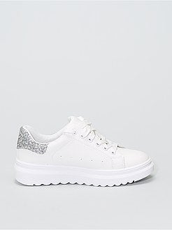 Ténis brancos com brilhantes - Kiabi