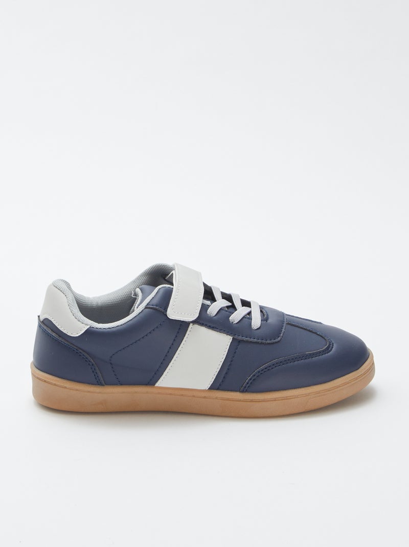 Ténis com atacadores e tira de velcro AZUL - Kiabi