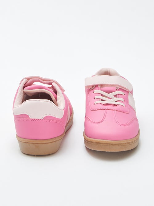 Ténis com atacadores elásticos + tira de velcro - Kiabi