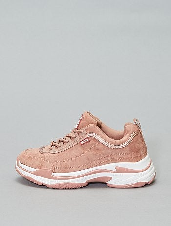 Ténis com atacadores em camurça sintética - Kiabi