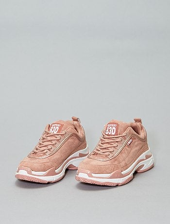 Ténis com atacadores em camurça sintética - Kiabi