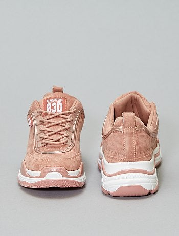 Ténis com atacadores em camurça sintética - Kiabi