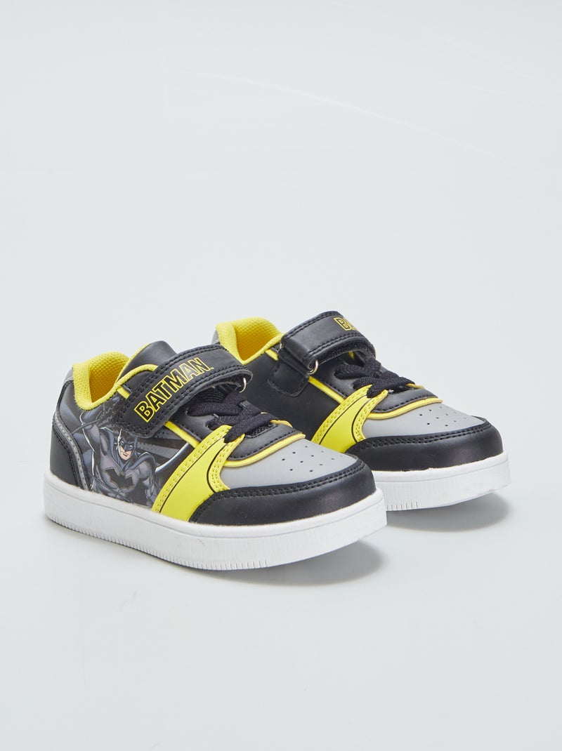Ténis com atacadores + velcro 'Batman' Preto - Kiabi
