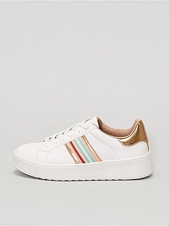 Ténis com faixas coloridas - Kiabi