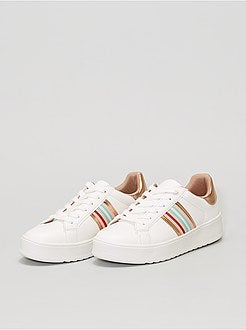 Ténis com faixas coloridas - Kiabi