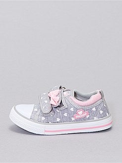 Ténis com tira de velcro estampados 'corações' - Kiabi