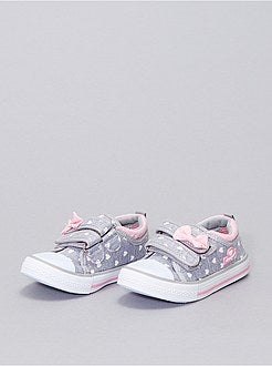 Ténis com tira de velcro estampados 'corações' - Kiabi