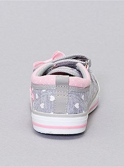 Ténis com tira de velcro estampados 'corações' - Kiabi