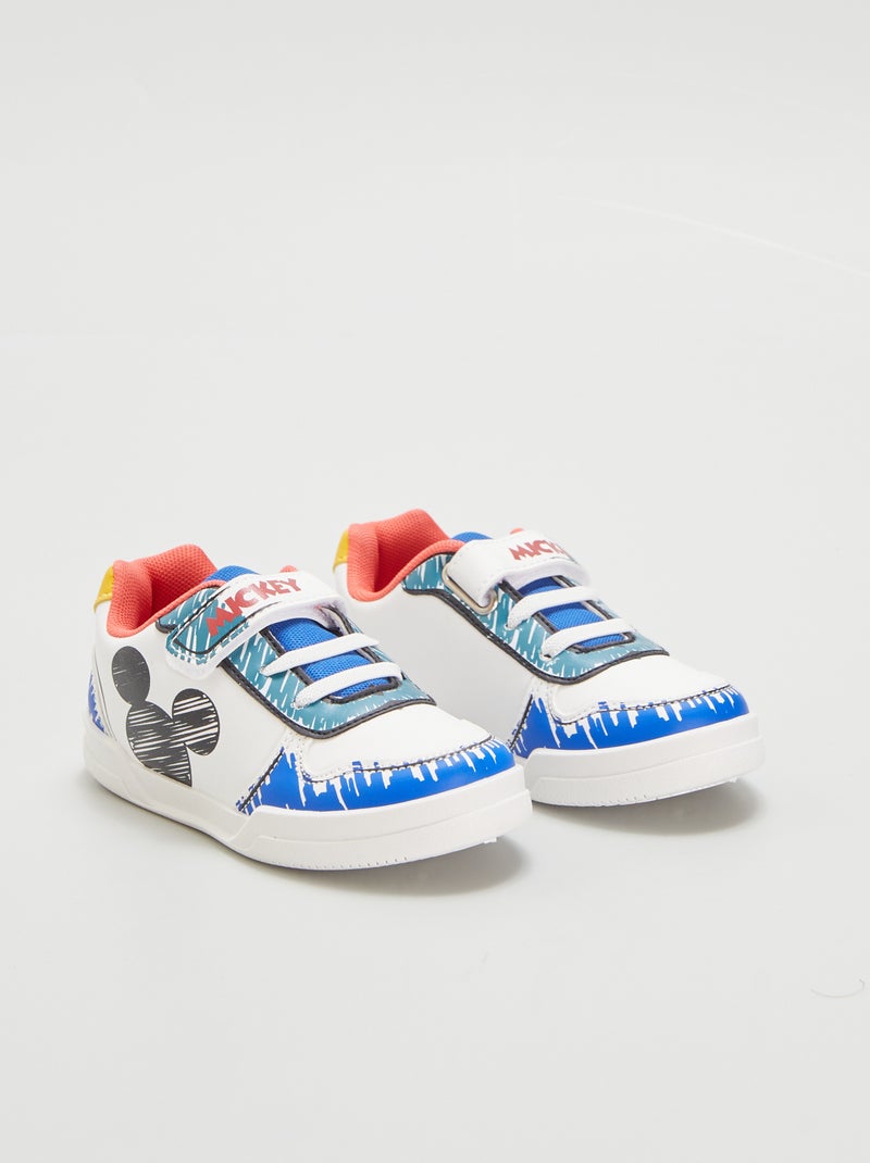 Ténis com tira de velcro 'Mickey' Branco - Kiabi