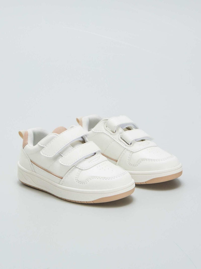 Ténis com tiras de velcro BRANCO - Kiabi