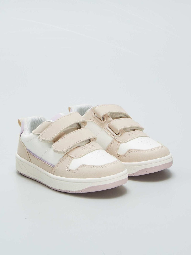 Ténis com tiras de velcro BRANCO - Kiabi