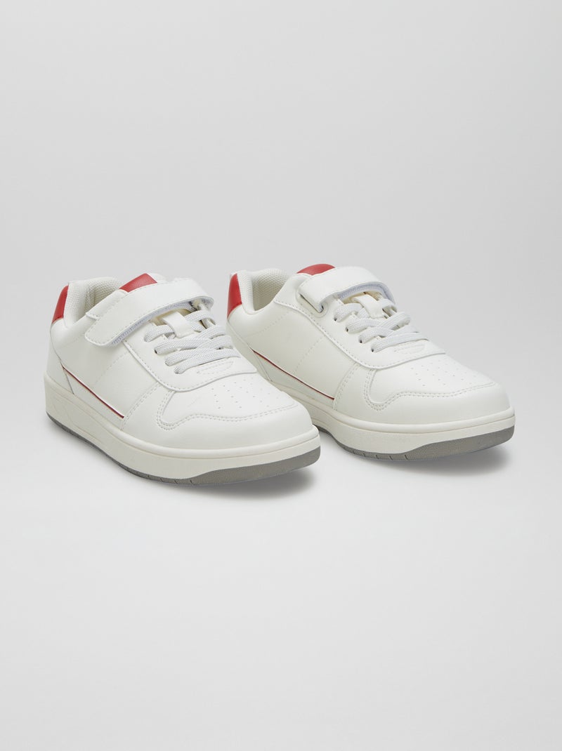 Ténis com tiras de velcro BRANCO - Kiabi