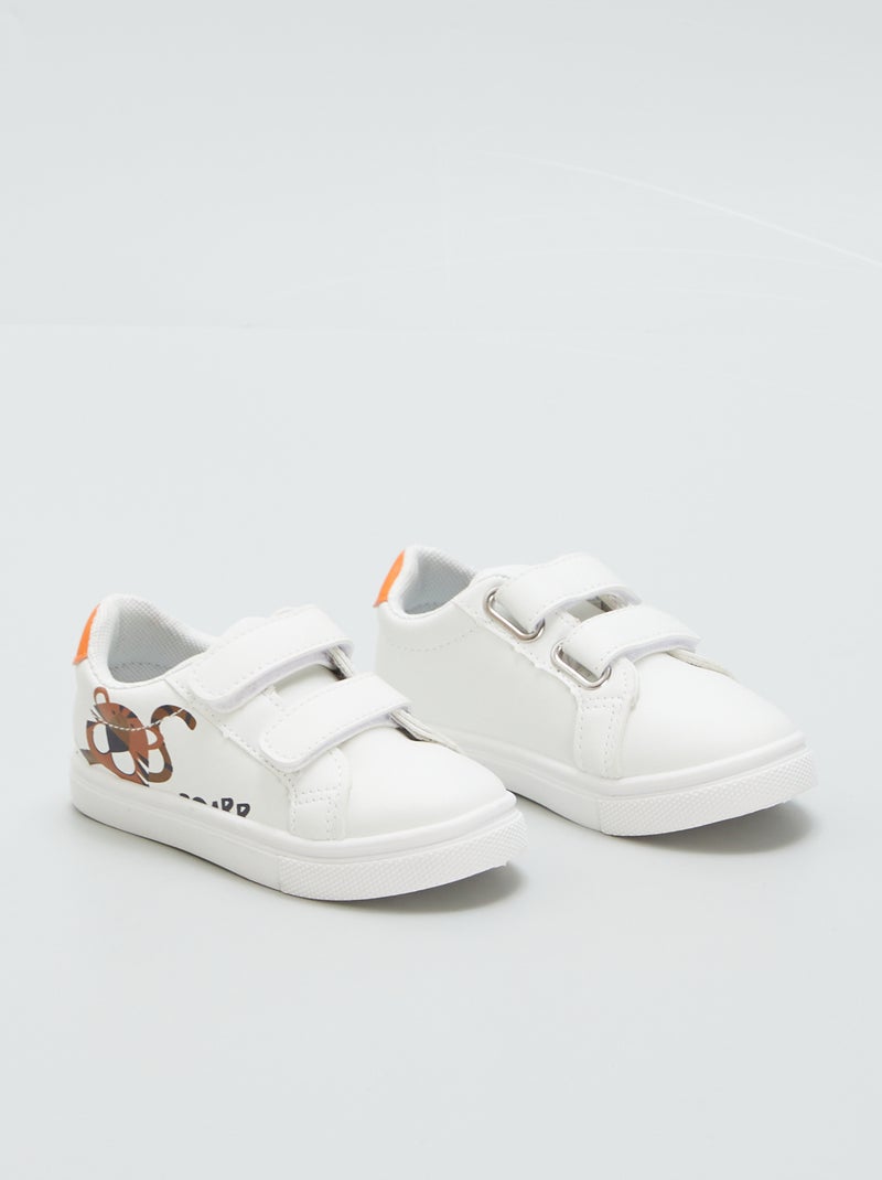 Ténis com tiras de velcro BRANCO - Kiabi