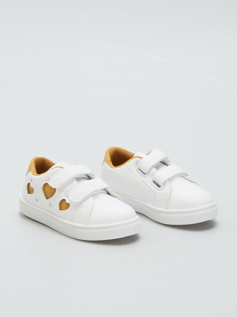 Ténis com tiras de velcro BRANCO - Kiabi