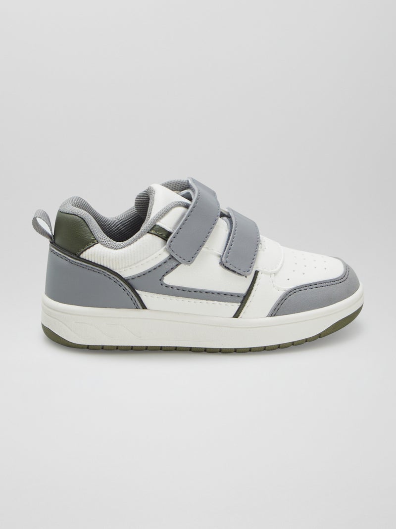 Ténis com tiras de velcro BRANCO - Kiabi