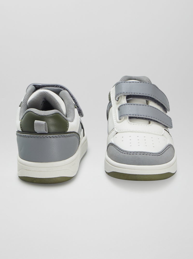 Ténis com tiras de velcro BRANCO - Kiabi