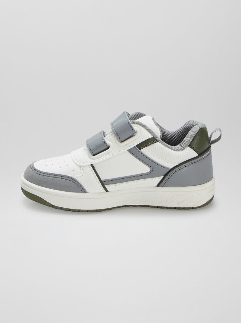 Ténis com tiras de velcro BRANCO - Kiabi