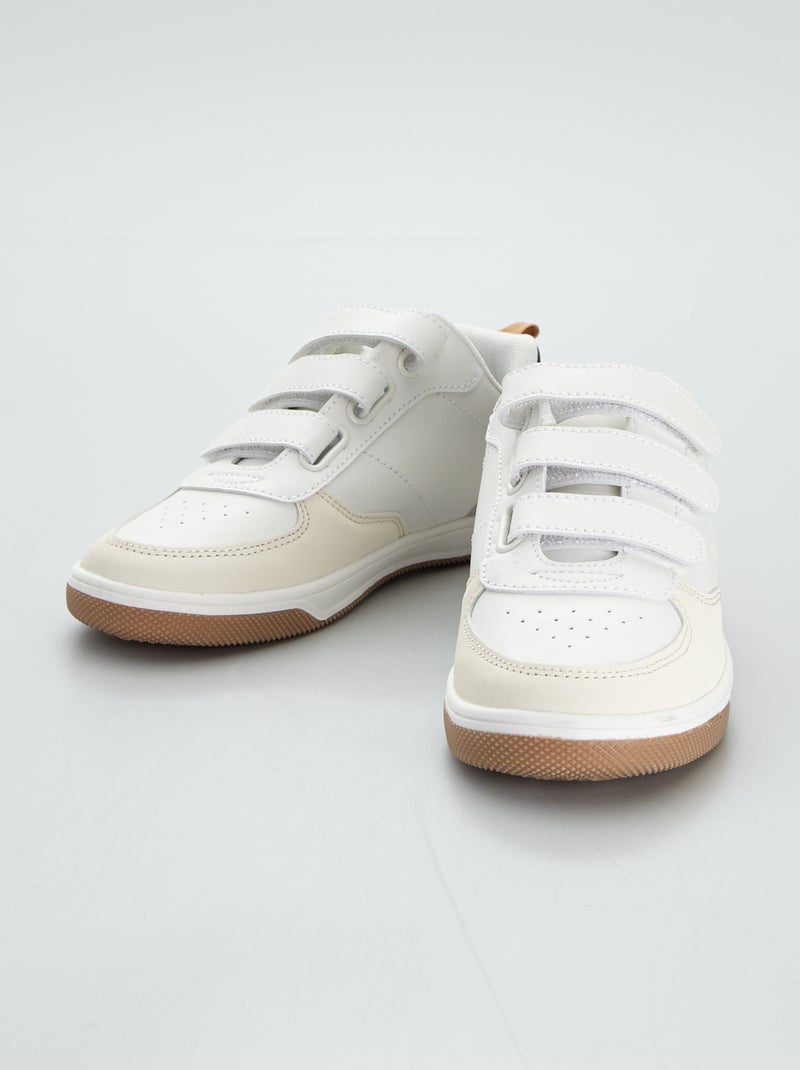 Ténis com tiras de velcro Branco - Kiabi