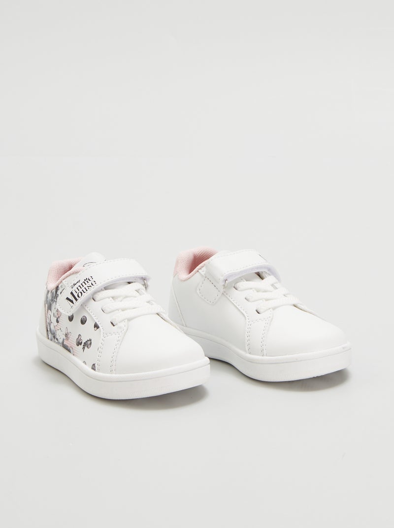 Ténis com tiras de velcro 'Minnie' BRANCO - Kiabi
