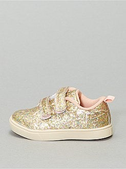 Ténis com velcro brilhante - Kiabi