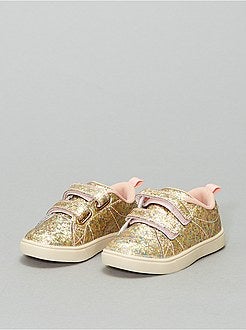 Ténis com velcro brilhante - Kiabi