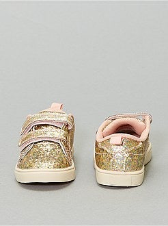 Ténis com velcro brilhante - Kiabi