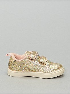 Ténis com velcro brilhante - Kiabi