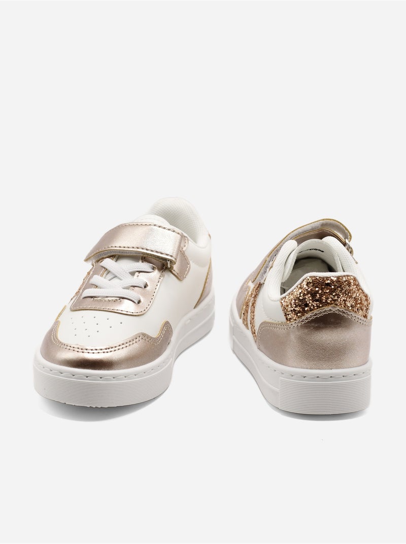 Ténis com velcro Champanhe - Kiabi