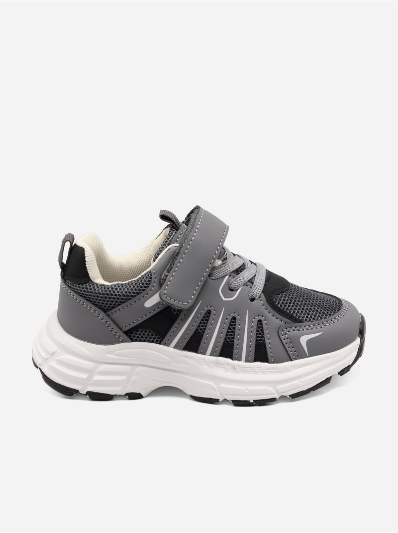 Ténis com velcro Cinza - Kiabi