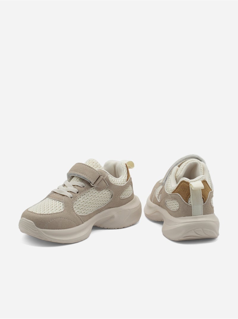 Ténis com velcro Creme - Kiabi