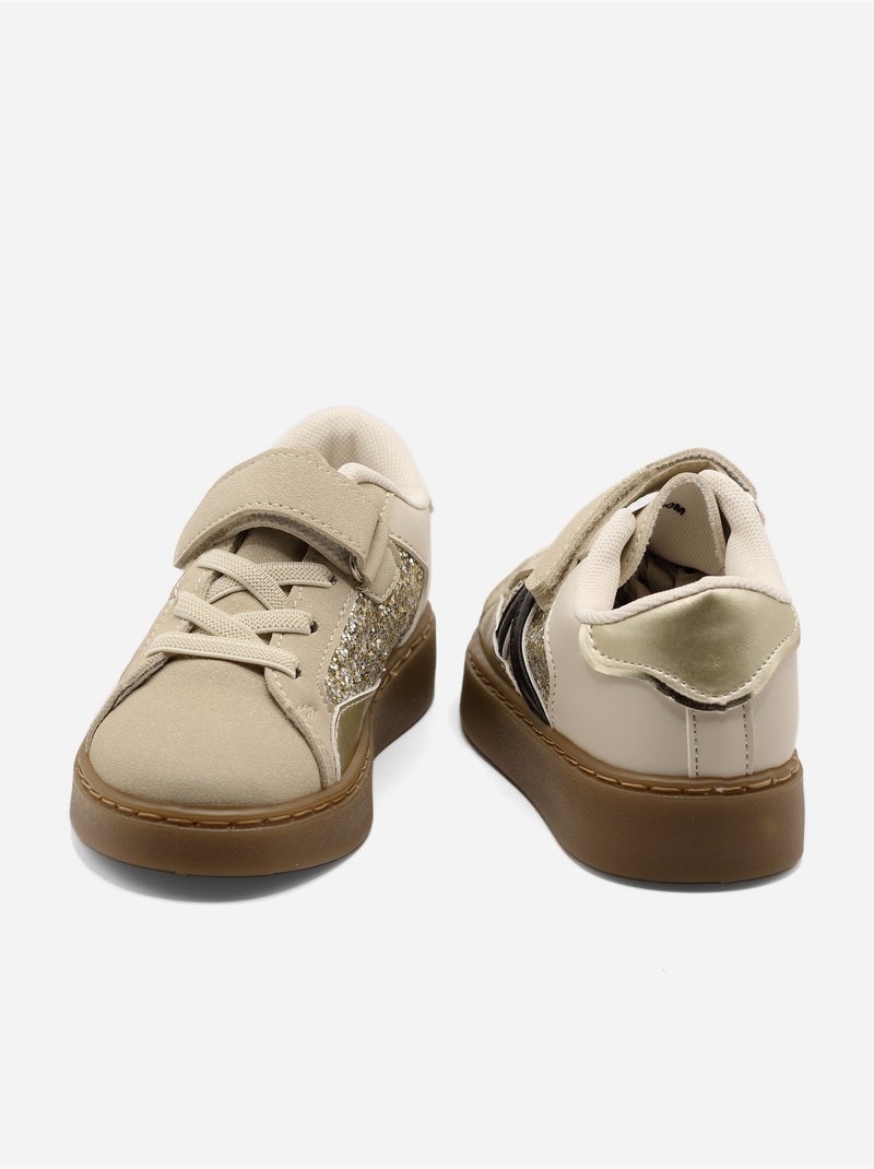 Ténis com velcro Creme - Kiabi