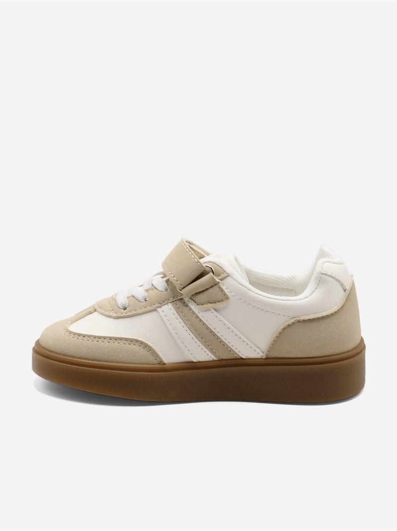 Ténis com velcro Creme - Kiabi