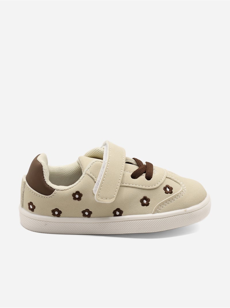Ténis com velcro Creme - Kiabi