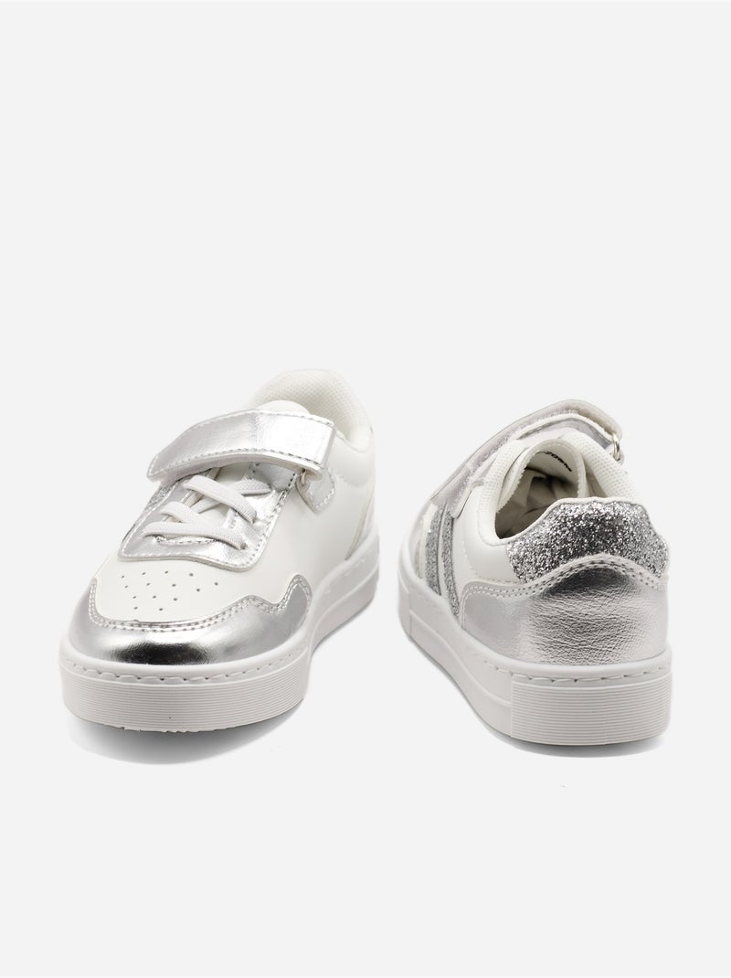 Ténis com velcro Prata - Kiabi