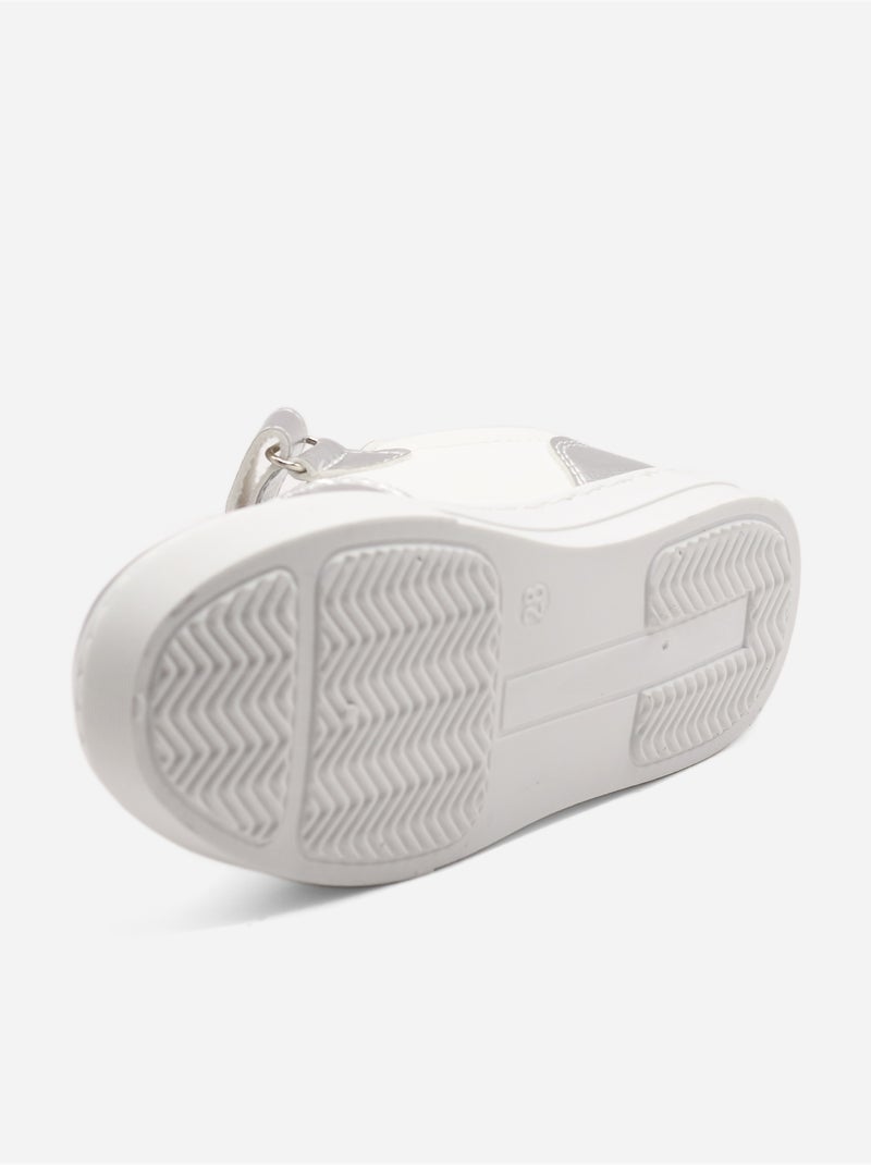 Ténis com velcro Prata - Kiabi