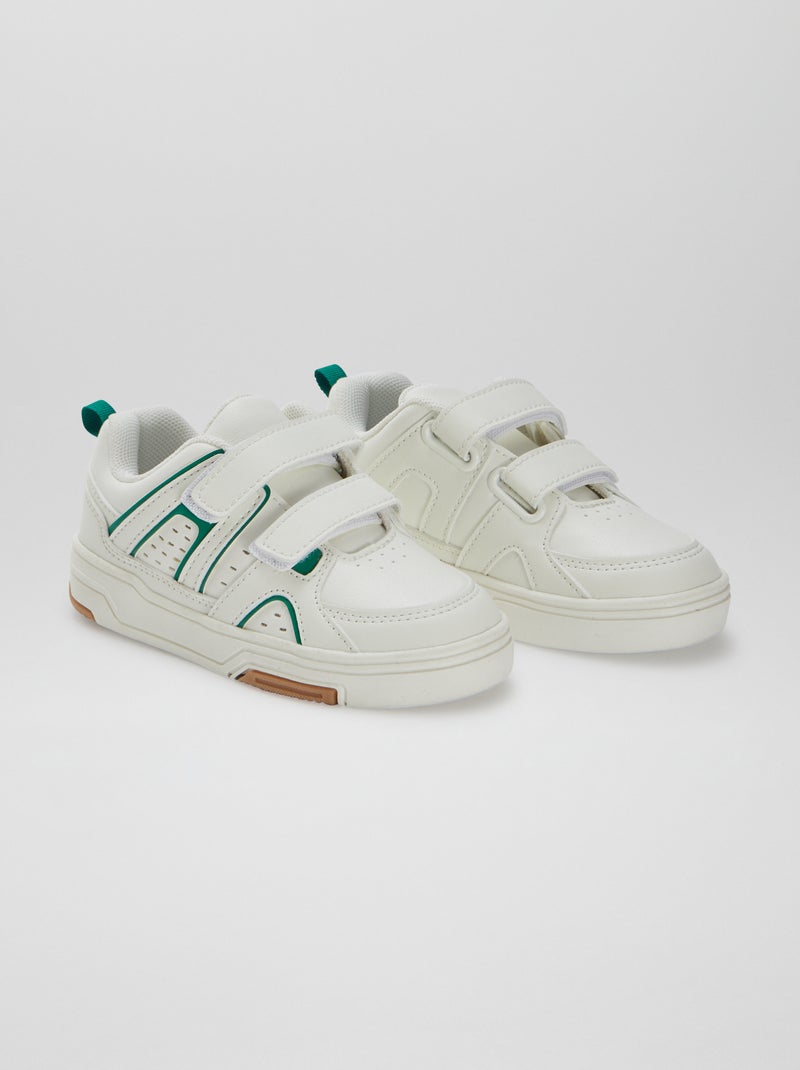 Ténis com velcros estilo desportivo BRANCO - Kiabi