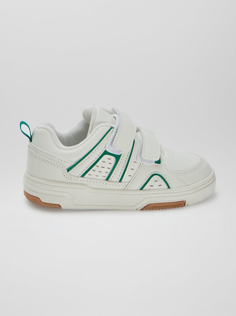 Ténis com velcros estilo desportivo BRANCO - Kiabi