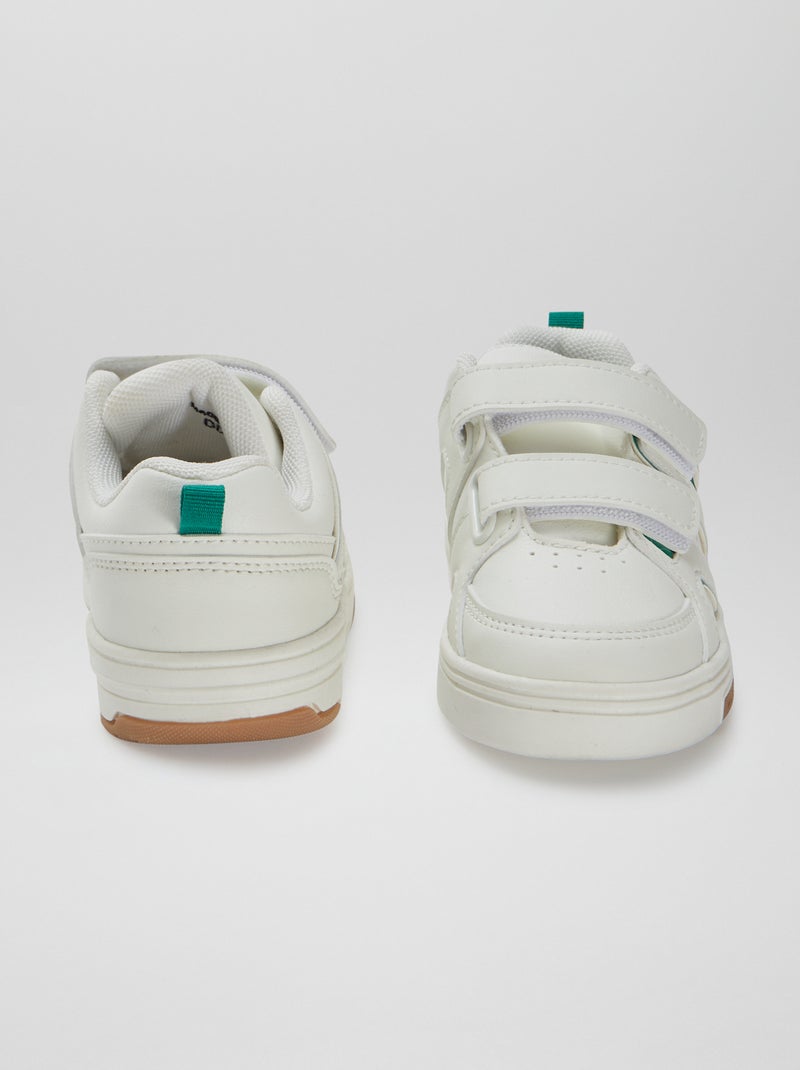 Ténis com velcros estilo desportivo BRANCO - Kiabi