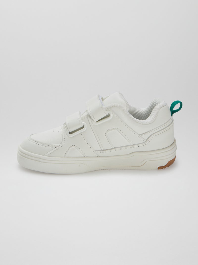 Ténis com velcros estilo desportivo BRANCO - Kiabi