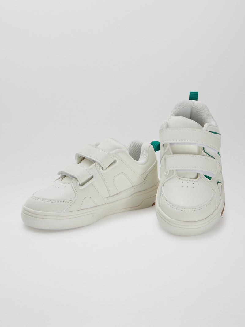 Ténis com velcros estilo desportivo BRANCO - Kiabi