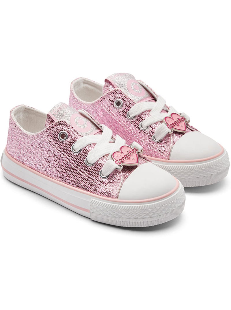 Ténis Conguitos Altas Glitter Rosa - Kiabi